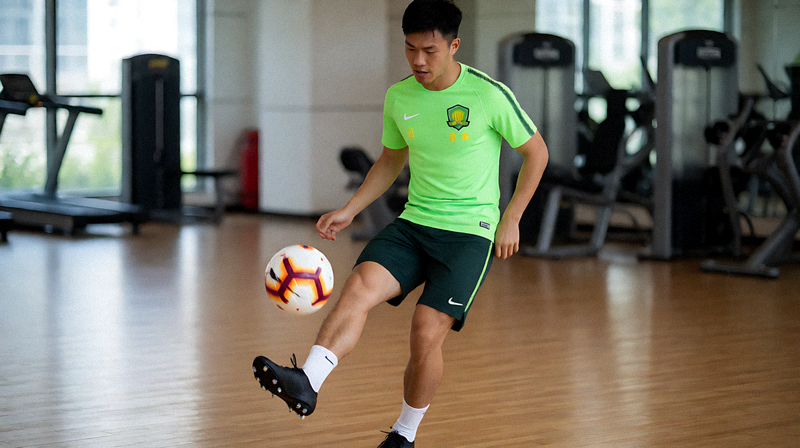 球队赛前热身训练中球员传球练习场景